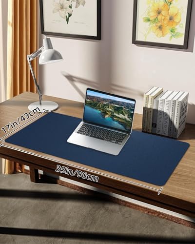 Non-Slip Desk mat,PULeather Desk Pad Protector, Office Desk Mat, Large Mouse Pad,Desk Blotter, Laptop Desk Pad, Waterproof Desk Writing Pad for Office and Home (Midnight Blue, 35.4" x 17") - Image 7