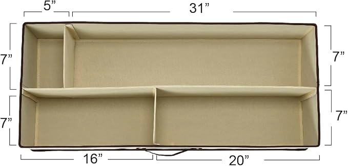Household Essentials Gift Wrap Organizer with Lid, Natural and Brown - Image 3