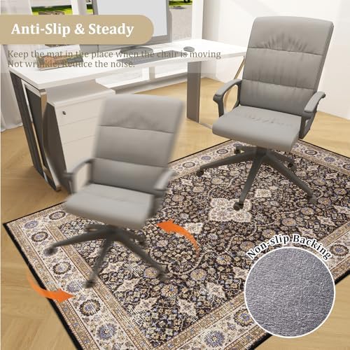 Office Chair Mat for Hardwood Floor, 72"x48" Easy Glide Computer Desk Mat Protector for Rolling Chair Under Desk Rug Nonslip Backing, Machine Wash, (Modern) - Image 5
