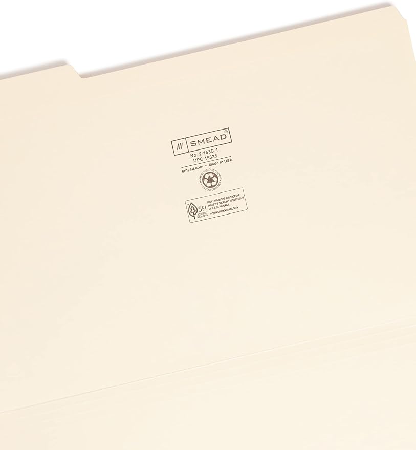 Smead File Folder, Reinforced 1/3-Cut Tab, Left Position, Legal Size, Manila, 100 per Box (15335) - Image 3