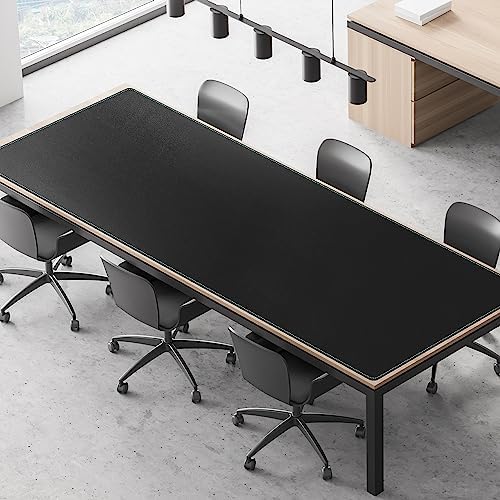 CENNBIE MAX220 86.6" x 39.4" Leather Desk Mat Protector, Extra Large Leather Desk Pad for Full Desk - XXL Super Large Mouse Pad (Black) - Image 3