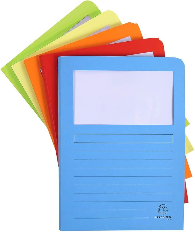 Exacompta Super Window Folders, A4, 160 g - Assorted Colours, Pack of 50 - Image 6
