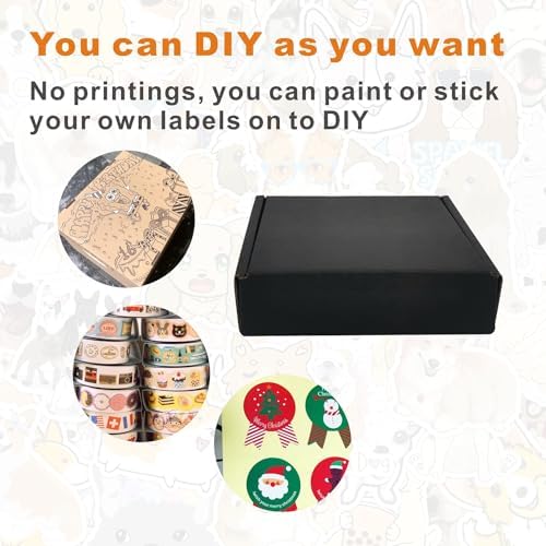 4x4x1'' Small Shipping Boxes 25 Pack, Corrugated Cardboard Mailers for Business, Black (CM441B25) - Image 5