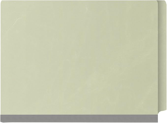 25 Pt. Pressboard Classification Folders, Full Cut End Tab, Letter Size, 2 Dividers, Light Green (Box of 10) - Image 3