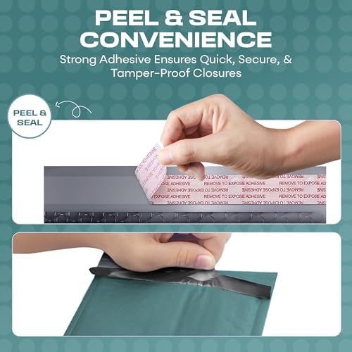 Green Bubble Mailers 6x10, Self Seal Poly Padded Envelopes #0, 250 Pack - Image 4