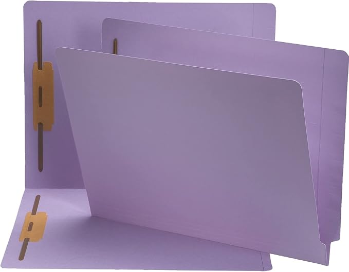 SMEAD SMD25540-25540 Lavender End Tab Colored Fastener File Folders with Reinforced Tab by SMEAD