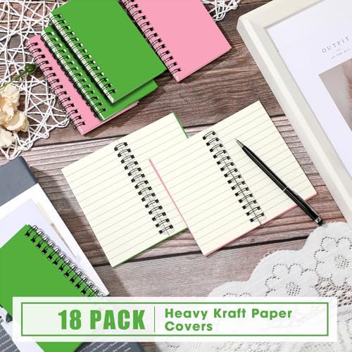 Jutom 18 Pcs Small Spiral Notebook Memo Pad 3x5, Pink Green - Image 6