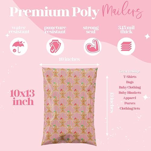 Pretty Package Store Poly Mailers 10x13, Gingerbread, 100 Pack - Image 4
