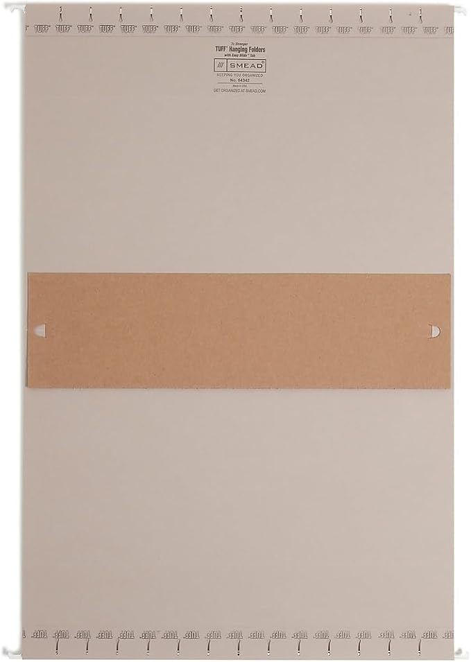 Smead TUFF Extra Capacity Box Bottom Hanging Folder, 1/3-Cut Easy Slide Tab, Steel Gray, 18 per Box - Image 2