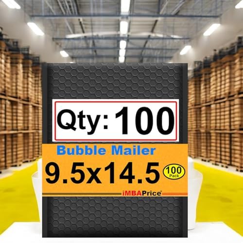 iMBAPrice 9.5x14.5 Inch Black Poly Bubble Mailers, 100-Pack - Image 5