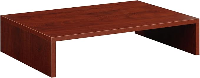 Pemberly Row Small Monitor Riser, 23.75 x 15.75 x 6.5 in, Cherry Finish, Compact Design with Storage Space, Easy Assembly, Perfect for Office Desk or Any Room by PEMBERLYROW