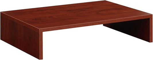 Pemberly Row Small Monitor Riser, 23.75 x 15.75 x 6.5 in, Cherry Finish, Compact Design with Storage Space, Easy Assembly, Perfect for Office Desk or Any Room by PEMBERLYROW