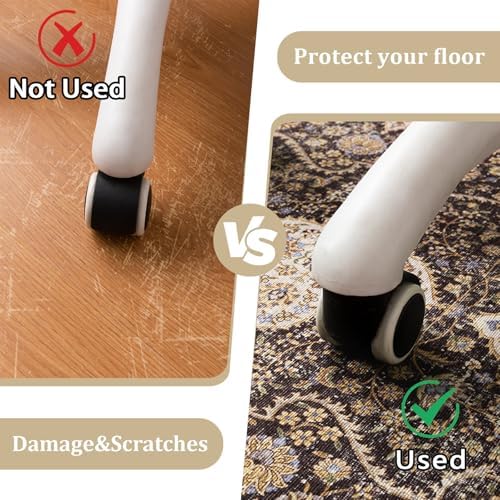 Office Chair Mat for Hardwood Floor, 60"x45" Easy Glide Computer Desk Mat Protector for Rolling Chair Under Desk Rug Nonslip Backing, Machine Wash, (Modern) - Image 4