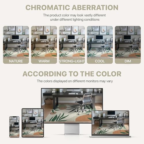 36"x48" Office Chair Mat for Hardwood Floor, Non-Slip Washable Beige Grey - Image 6