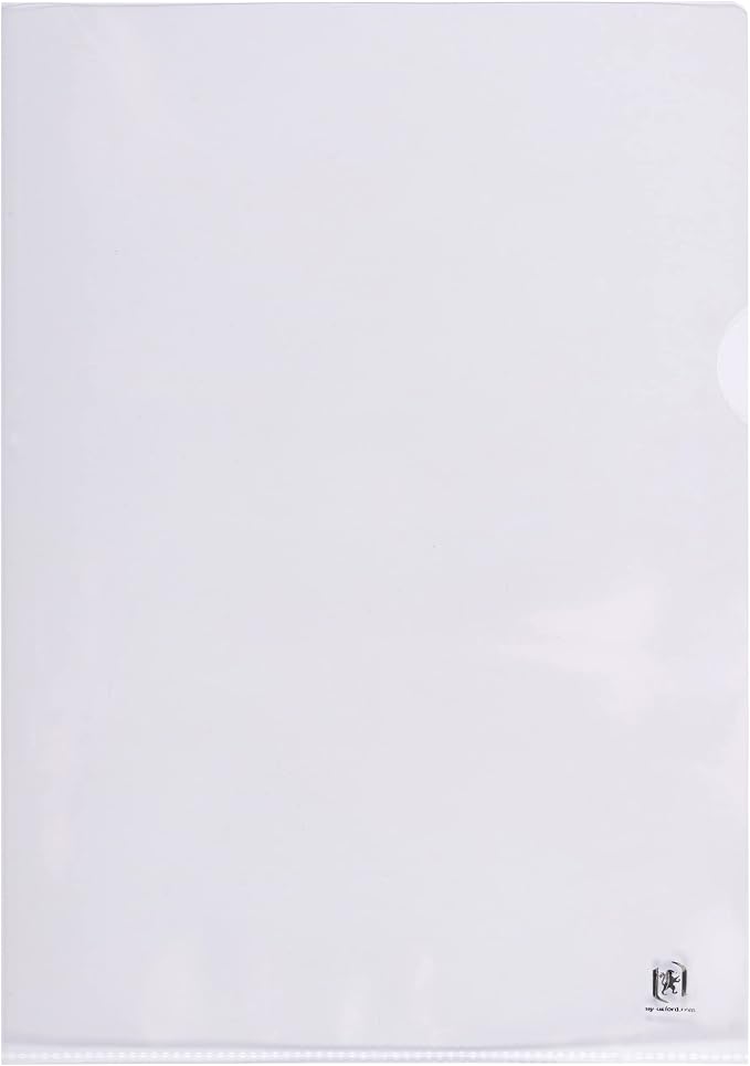 Oxford transparent sleeves Premium 100 pack for A4 made of PP plastic, crystal clear, document-proof, transparent, colorless at The top and open on The side by Unknown