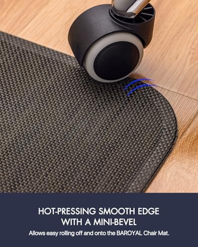 BARoyal Office Chair Mat for Hardwood Floor Under Desk Computer Rolling Chair Mat for Wood/Tile Floor Non-Slip Heavy Duty Desk Rug PVC Plastic Hard Floor Protector 36"x 55" (Espresso) - Image 5