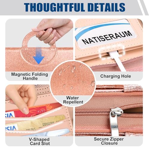 Padfolio Portfolio Binder with Handle, 3-Ring Folder Organizer, Vegan Leather Portfolio with Notepad Includes 5 Dividers with 10 Pockets for Documents Filesfor Documents Files and 1 Pen - Image 5