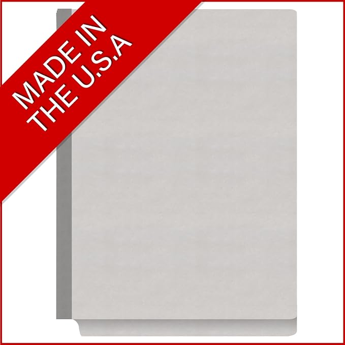 Ecom Folders Heavy Duty Top Tab Classification Folders | Letter Size 18 Pt Stock with 1 Divider | 2/5 Cut Right Position Tab for Medical, Legal and Office Documents | Grey, Box of 10 - Image 5
