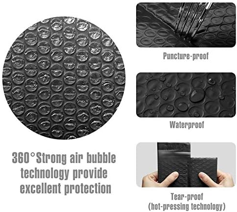 Fuxury Bubble Mailers 4x8 Inch 50 Pack Black Padded Envelopes Usable 4x7" - Image 4