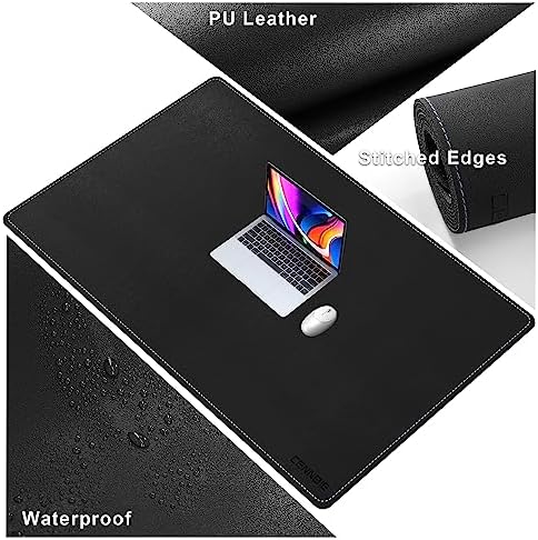 CENNBIE Leather Desk Pad, 51.2" x 31.4" Extra Large Leather Desk Mat Blotter Protector, Non-Slip Mouse Pad, Waterproof PU Leather Desk Mat on top of desks Large for Office and Home (Black) - Image 3