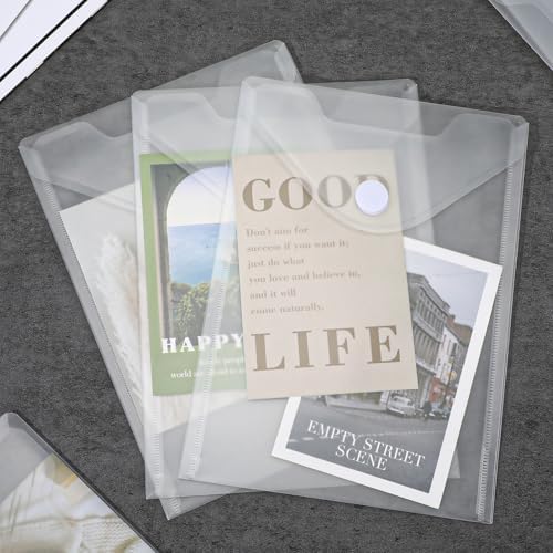 50 Pack Plastic Envelopes, 7 X 10 Clear Reusable Waterproof File Folder with Snap Button, A5 Clear Envelopes for School and Office Supplies - Image 6
