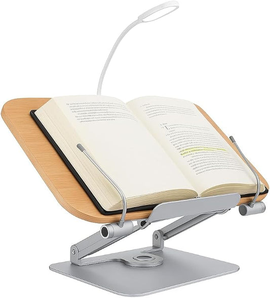 Cook Book Stand Adjustable Book Holder Tray and Page Paper Clips-Cookbook Reading Desk Portable Stable Hard-Wearing Lightweight Bookstand-Textbooks Books, Book Stand Book Holder For Reading Hands Free by Unknown
