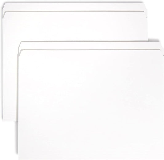 Smead File Folder, Reinforced Straight-Cut Tab, Letter Size, White, 100 per Box (12810) by SMEAD