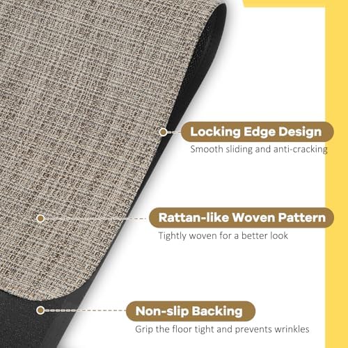 BesWin Large Office Chair Mat for Hardwood Floor, 48" x 60" Desk Floor Mat for Rolling Chair, Heavy Duty Anti-Slip Floor Protector Rug for Home Office, Brown - Image 3