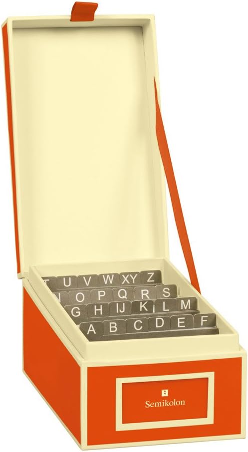 Semikolon - Business Card Box with Alphabetical Tabs, Orange - Image 3
