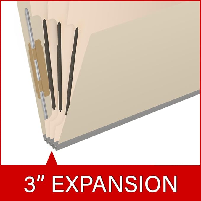 18 Pt. Manila Classification Folders, Full Cut Top Tab, Letter Size, 3 Dividers (Box of 10) - Image 7