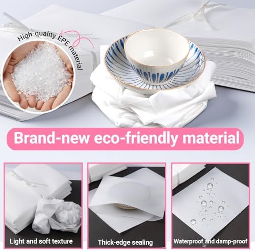 12"X 12" Cushion Foam Pouches, 100 Pack Foam Wraps Pouches, Packing Cushioning Supplies Protect Dishes, crafts, Glassware and Fragile Items, Protective Packing Sleeves for Moving, Packaging, Storage - Image 3