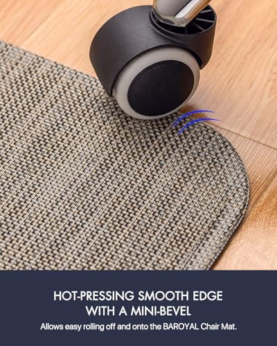 Baroyal Office Chair Mat for Hardwood Floor Under Desk Computer Rolling Chair Mat for Wood/Tile Floor Non-Slip Heavy Duty Desk Rug PVC Plastic Hard Floor Protector 45"x 53" (Soapstone) - Image 5