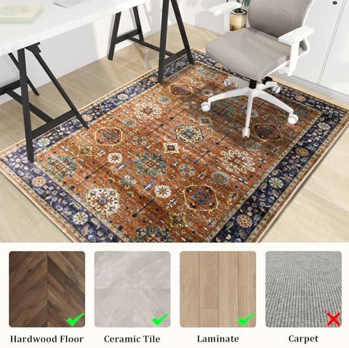 Office Chair Mat for Hardwood Floor, 72"x48" Easy Glide Computer Desk Mat Protector for Rolling Chair Under Desk Rug Nonslip Backing, Machine Wash, (Modern) - Image 3