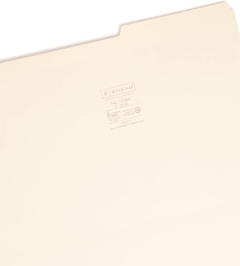 Smead File Folder, Reinforced 2/5-Cut Tab Right Position, Legal Size, Manila, 100 Per Box (15386) - Image 3
