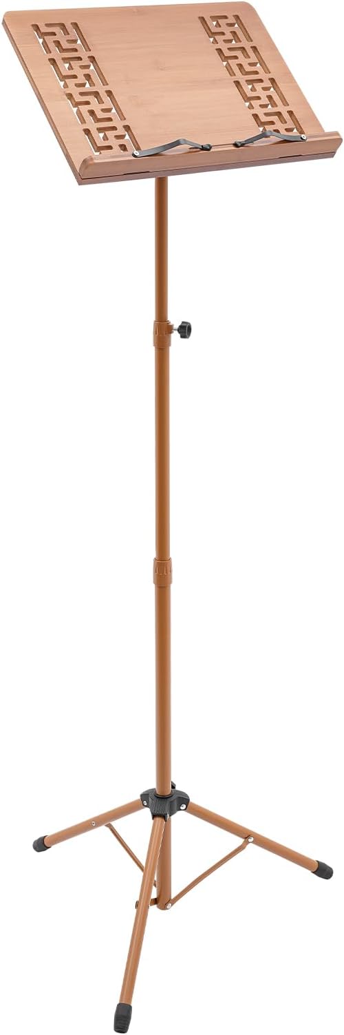 Sheet Music Stand & Desktop Book Stand, Rotatable Music Book Holder Stand,Wooden Portable Sheet Music Table Stand Height Adjustable from 27.5-70.8in with Book Stand Support,Foldable Tripod - Image 2