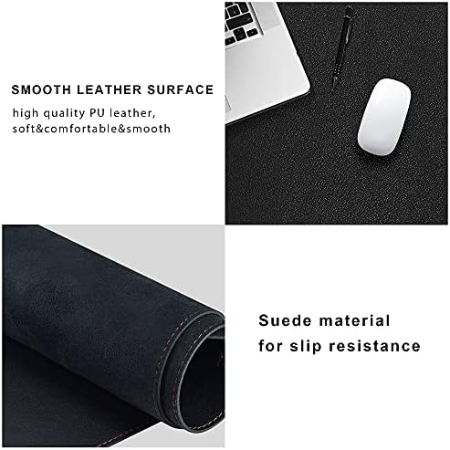 ZORESYN XL Large PU Leather Mouse Pad, Black, 55" x 24" - Image 5