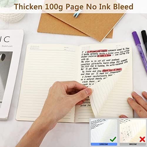 EUSOAR A5 Kraft Notebook, 12 Pack 5.5" x 8.3" 60 Pages Soft Cover Lined Notebooks Journal, Travel Notebook Journal, Drawing Notebook Notepad Sketchbook, Students Office Subject Diary Journal - Image 3