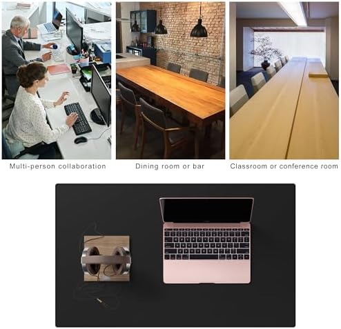 Cacoy 31.5" x 24" Leather Desk Mat, Large Desk Protector Mat, PU Leather Desk Pad, Non-Slip Large Gaming Mouse Pad, Desk Blotter, Desk Pads on Top of Desks, Home Office Desk Matt for Desktop (Black) - Image 7