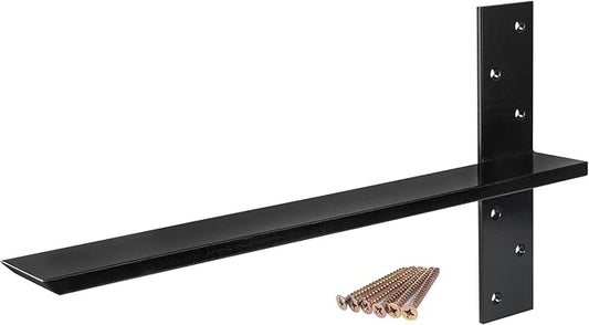 Free Hanging T Shelf Bracket, Solid Heavy Duty Steel Knee Wall Hidden Granite Countertop Support Floating Bracket Hardware, Universal ,1 Count,18 Inch , DIY Projects , Screws Included