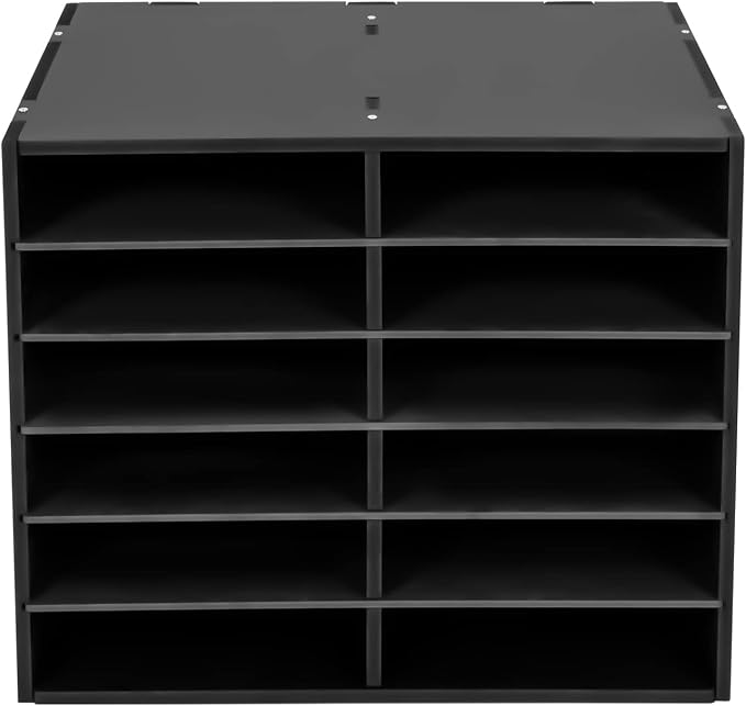 Literature Organizer Sorter, 12 Slots Adjustable File Sorter Mail Organizer | Paper Sorter Organizer, Open Design Paper Storage Mailbox for Office School Classroom, Black - Image 8