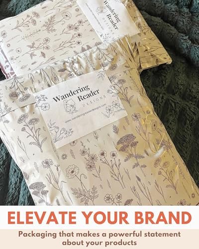 Poly Mailers 6x9-100 Pack Biodegradable Shipping Bags for Stationery and Small Accessories - Impack Self-Seal Waterproof Thick Mailing Envelope for Small Items - Wildflower - Image 4