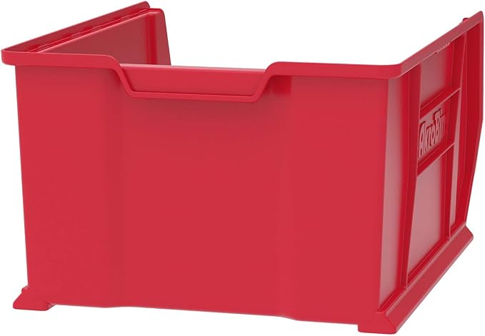 Akro-Mils 30289 Super-Size AkroBins Plastic Storage Bins, Space-Saving Stackable Bins for Garage, Classroom, Warehouse Organization, 24" L x 18" W x 12" H, Red, 1-Pack - Image 2