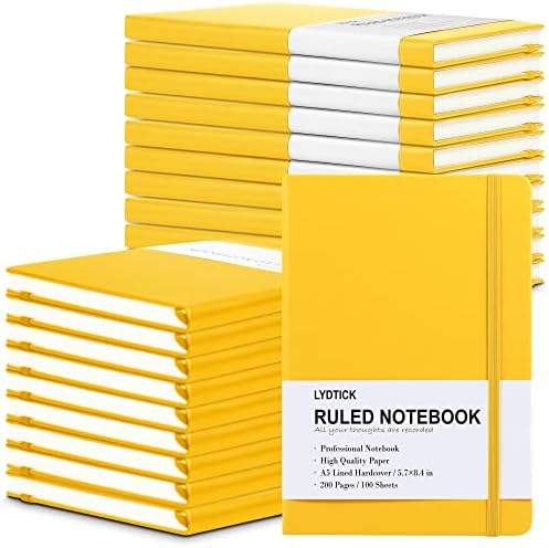 20 Pack Journals for Writing College Ruled Notebooks Journal in Bulk, Hardcover Notebooks (200Pages) for Note Talking, Lined Bullet Journals for Home School Office, 5.7"x8.4", Yellow by LYDTICK