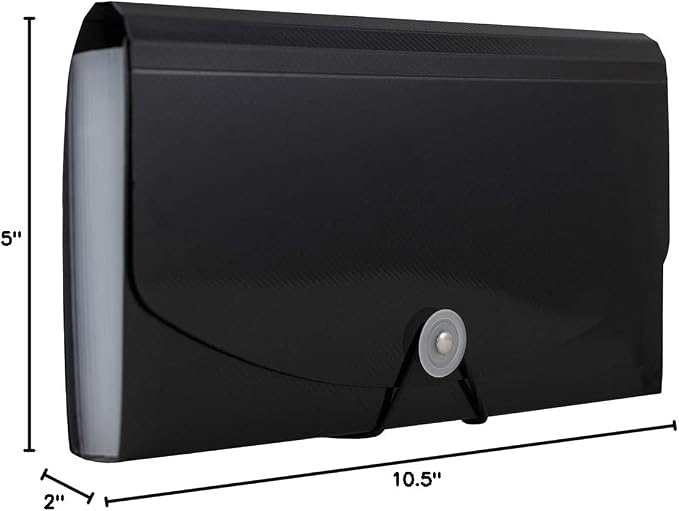 JAM PAPER Accordion Folders - 13 Pocket Plastic Expanding File - Check Size - 5 x 10 1/2 - Black - Sold Individually - Image 6