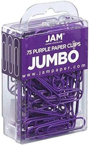 JAM PAPER Colorful Jumbo Paper Clips - Large 2 Inch - Purple Paperclips - 75/Pack - Image 2