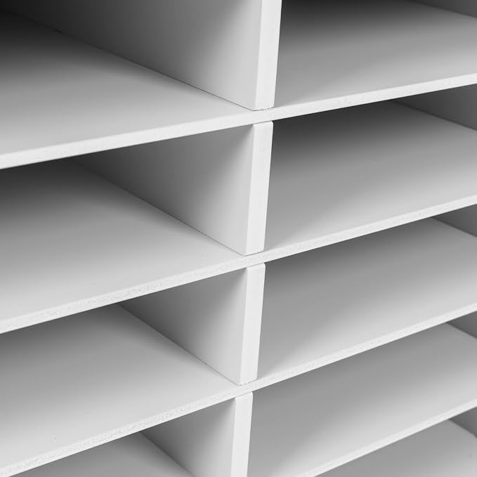 Literature Organizer Sorter, 12 Slots Adjustable File Sorter Mail Organizer | Paper Sorter Organizer, Open Design Paper Storage Mailbox for Office School Classroom, White - Image 7