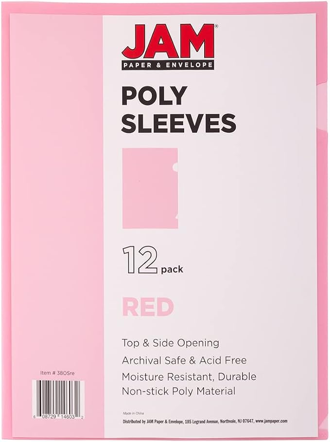 JAM PAPER Plastic Sleeves - Letter Size - 9 x 11 1/2 - Pink Project Pockets - 120 Bulk Page Protectors/Pack - Image 4