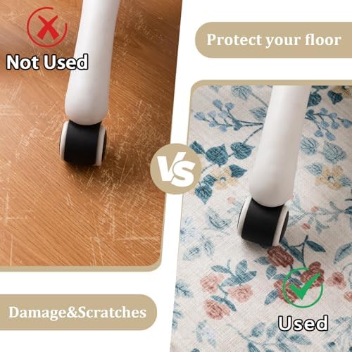 chakme Office Chair Mat for Hardwood Floor, 48"x36" Easy Glide Computer Desk Mat Protector for Rolling Chair Under Desk Rug Nonslip Backing, Machine Wash, (Floral) - Image 4