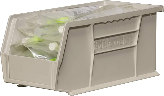 Akro-Mils 30230 AkroBins Plastic Storage Bins, 11"x5"x5", Stone, 12-Pack | Space-Saving Stackable Bins for Garage, Pantry, Craft Organization - Image 11