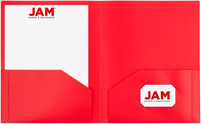 JAM PAPER Heavy Duty Plastic 2 Pocket Extra Tough School Folders - Assorted Primary Colors - Bulk 48 Folders/Box (8 Assorted Packs of 6) - Image 5